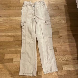 tan high waisted cargo pants